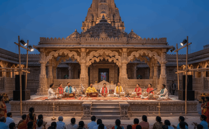 अयोध्या में मंदिर परिसर में शुरू हुआ आध्यात्मिक संगीत महोत्सव