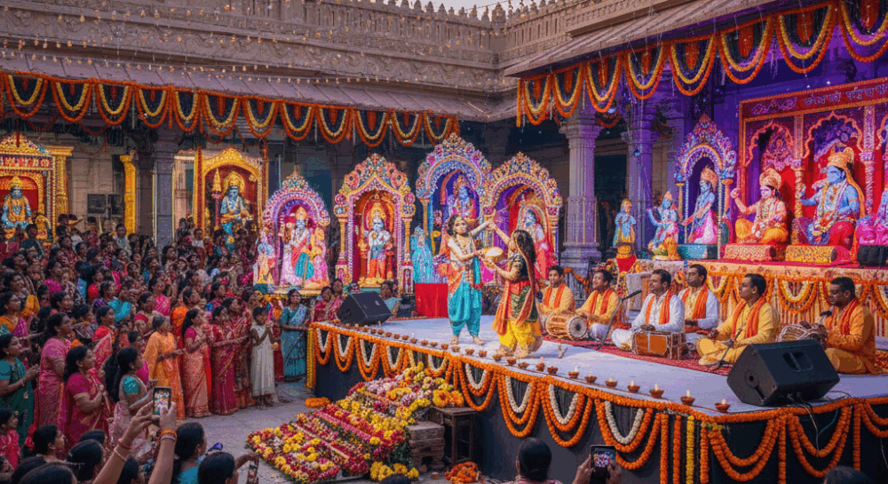 जन्माष्टमी झाँकियों, भजन-संध्याओं और बाललीला मंचन की तैयारी