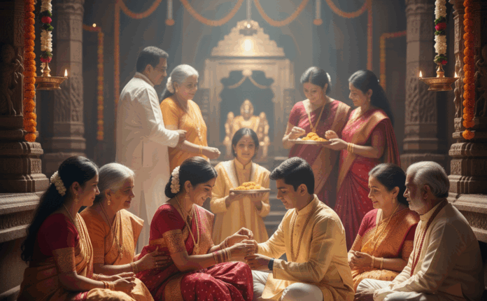 रक्षाबंधन मंदिरों में पारिवारिक आशीर्वाद व समाज-सेवा कार्यक्रम